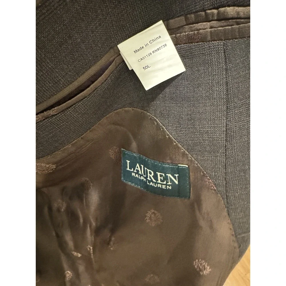 Ralph Lauren‎ Mens 50L Chocolate Brown 100% Wool Blazer Sport Coat Long